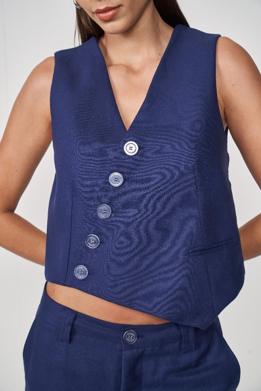 LINEN VEST COLCCI