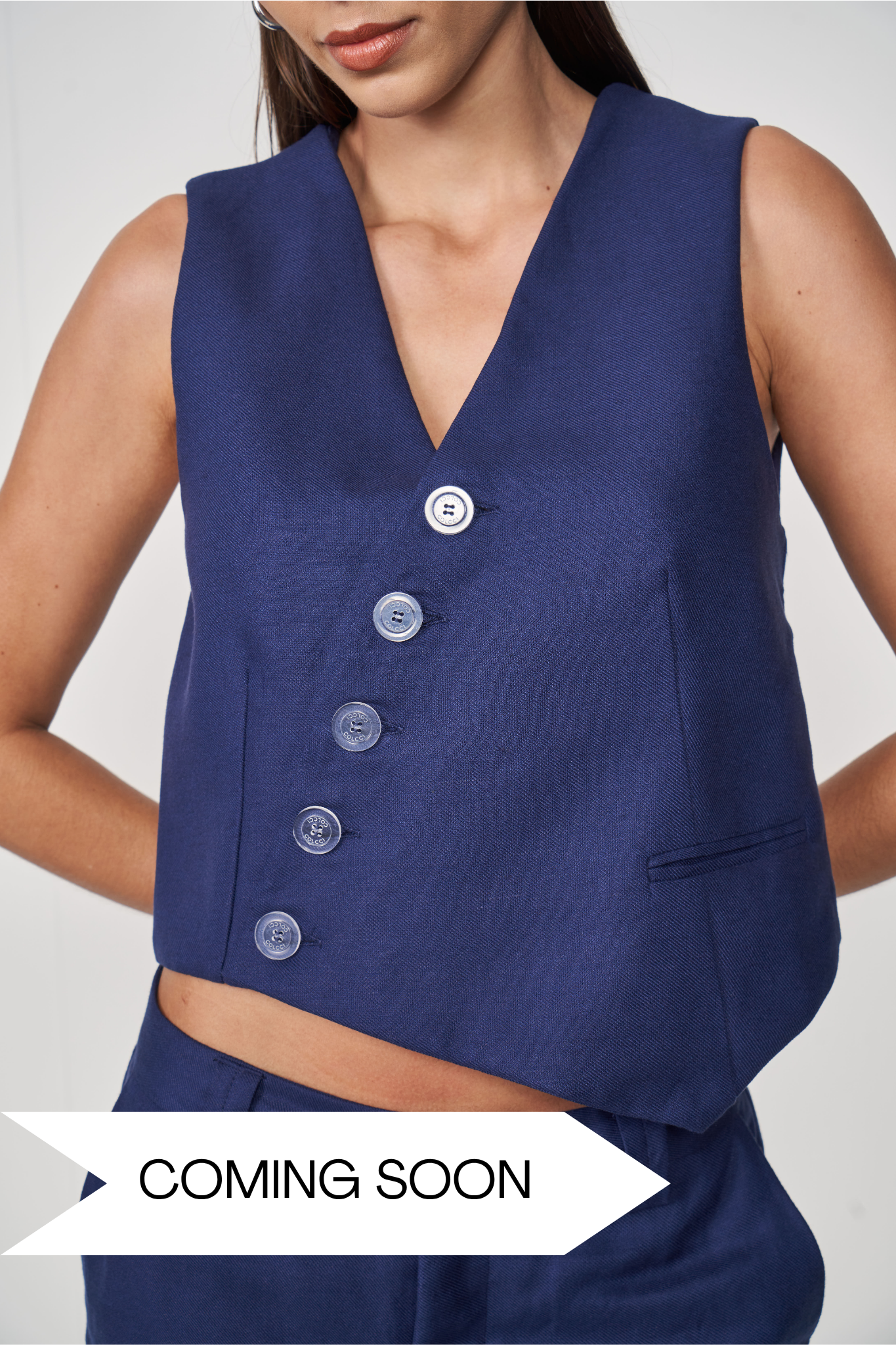 LINEN VEST COLCCI